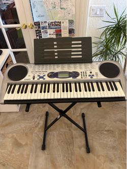 Casio LK-43 Lighted Key Piano Keyboard Bundle