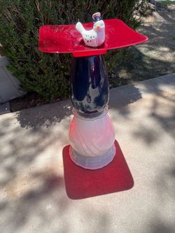 Red white and blue patriotic Birdbath