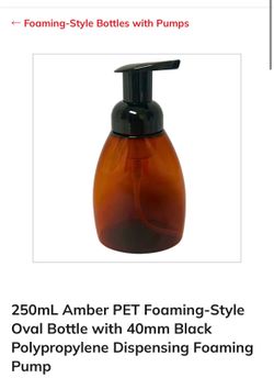 Amber Foaming-Style Oval Bottles w/ Pumps