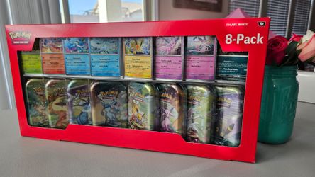 Pokemon Prismatic Evolutions 8ct Mini Tins Box