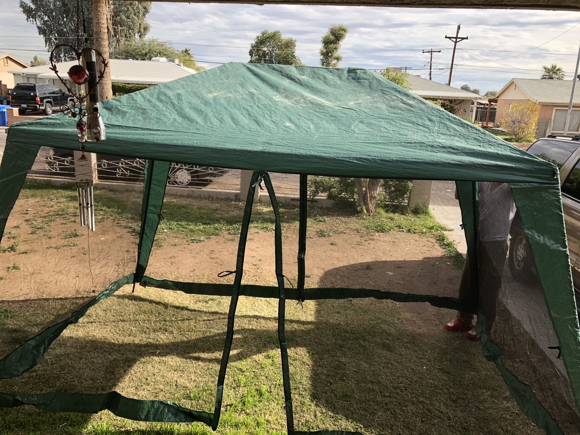 Screened gazebo assembly canopy tent