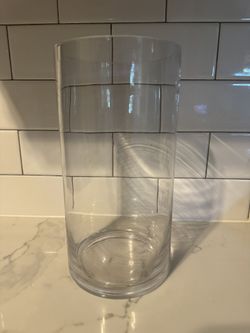 Clear Glass Cylinder Vase 10in Tall 5.5in Wide