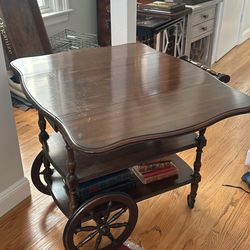 Antique Wooden Tea Cart