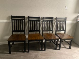 Solid Wood Matching Dining Room Chairs - Set of 4