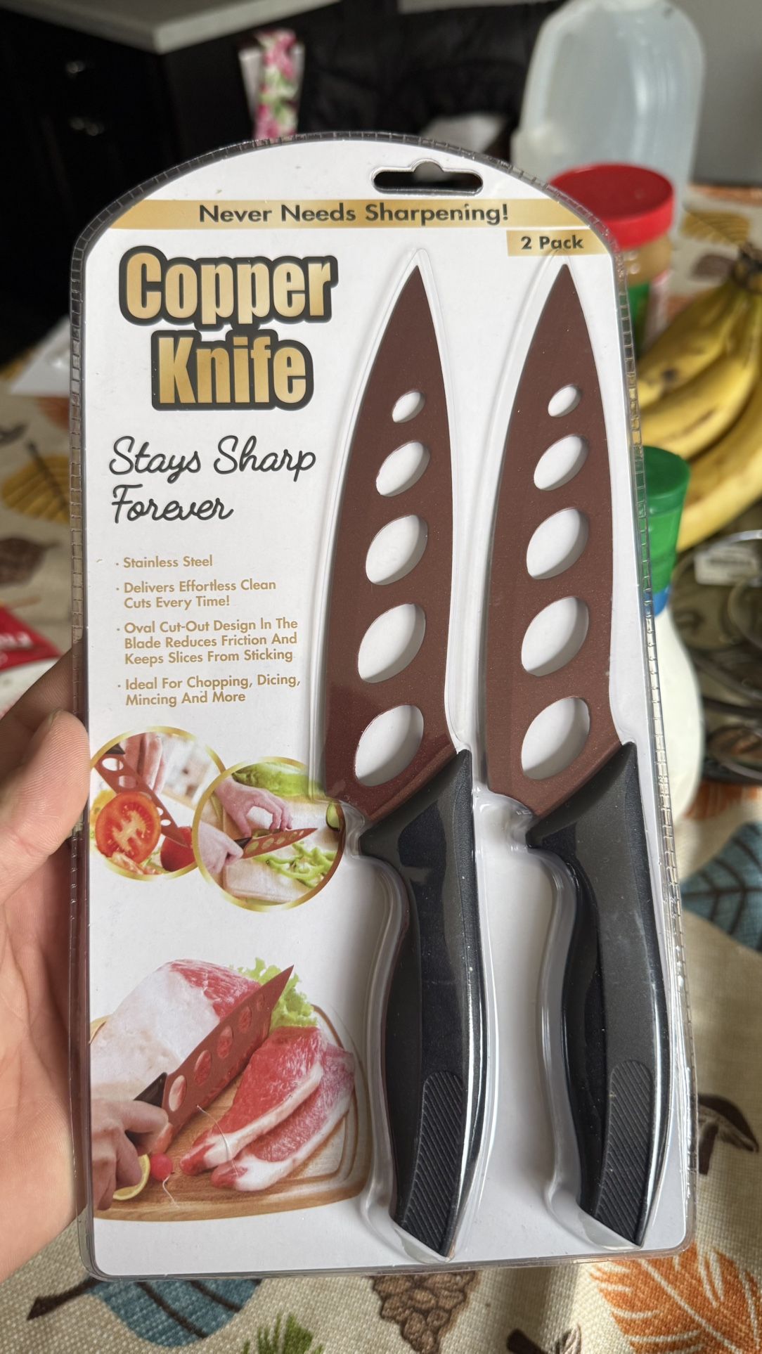 Forever Sharp Copper Kitchen Knives 2 Pack
