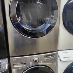LG SET STEAM WASHER AND ELECTRIC DRYER STAINLESS STEEL 