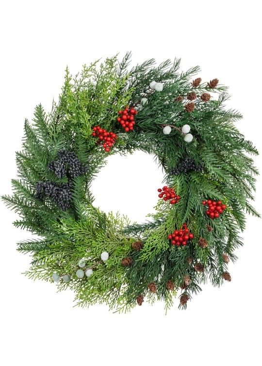 NORFOLK PINE CHRISTMAS WREATH (24")