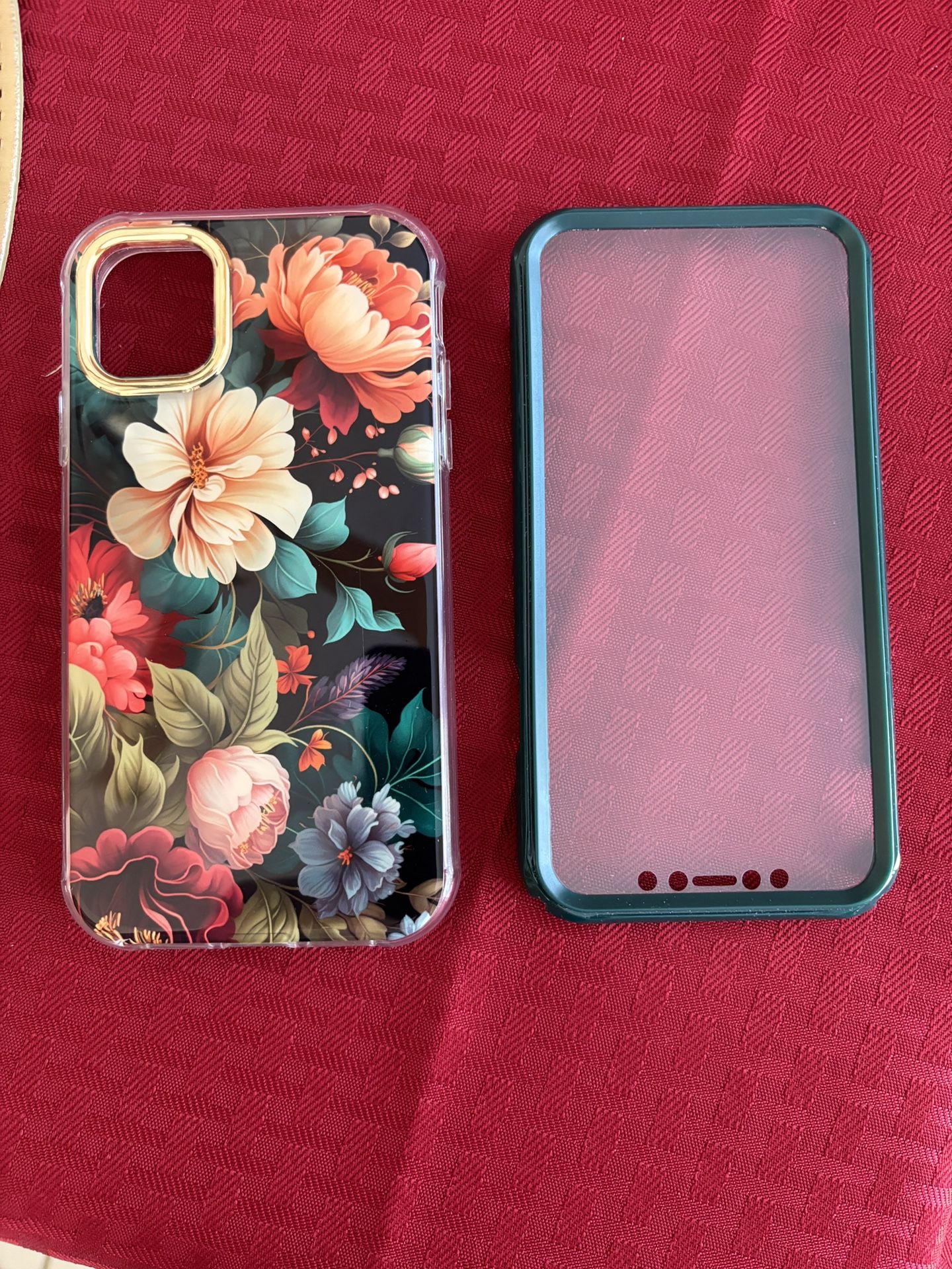 Case For iPhone 11 - Green/Flowers