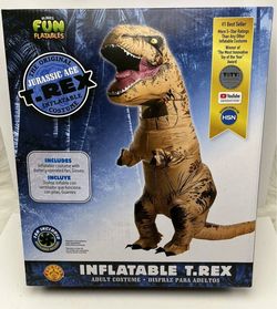 Rubies Fun Inflatables Adult Jurassic adult T-Rex Costume with Battery Fan,
