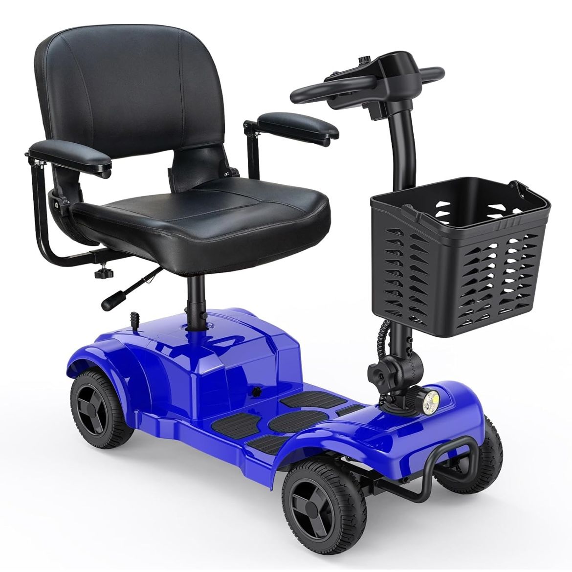 ENGWE Folding 4 Wheel Mobility Scooter,15 Mile Long Range, 250W Electric Powered Mobile Wheelchair for Seniors Adult with Detachable Basket, Front Lig