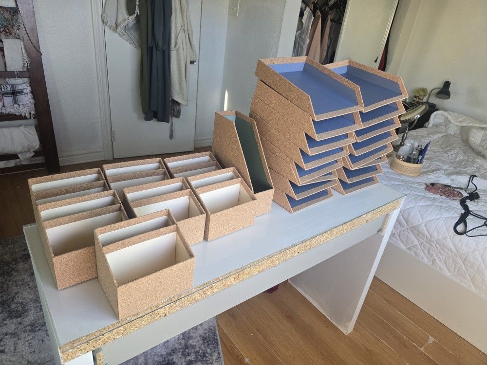 Set Of 22 Desk Office Items With Cork Side
