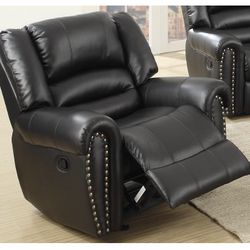 New Black Recliner Couch , Loveseat and Chair Only $50 Down Payment 