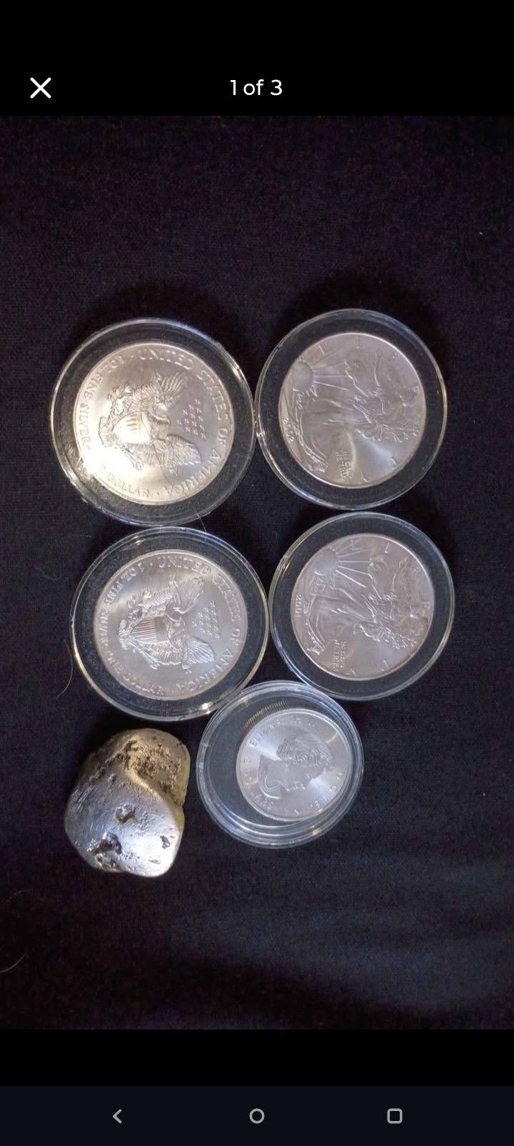 Silver Coins And Nuggets 
