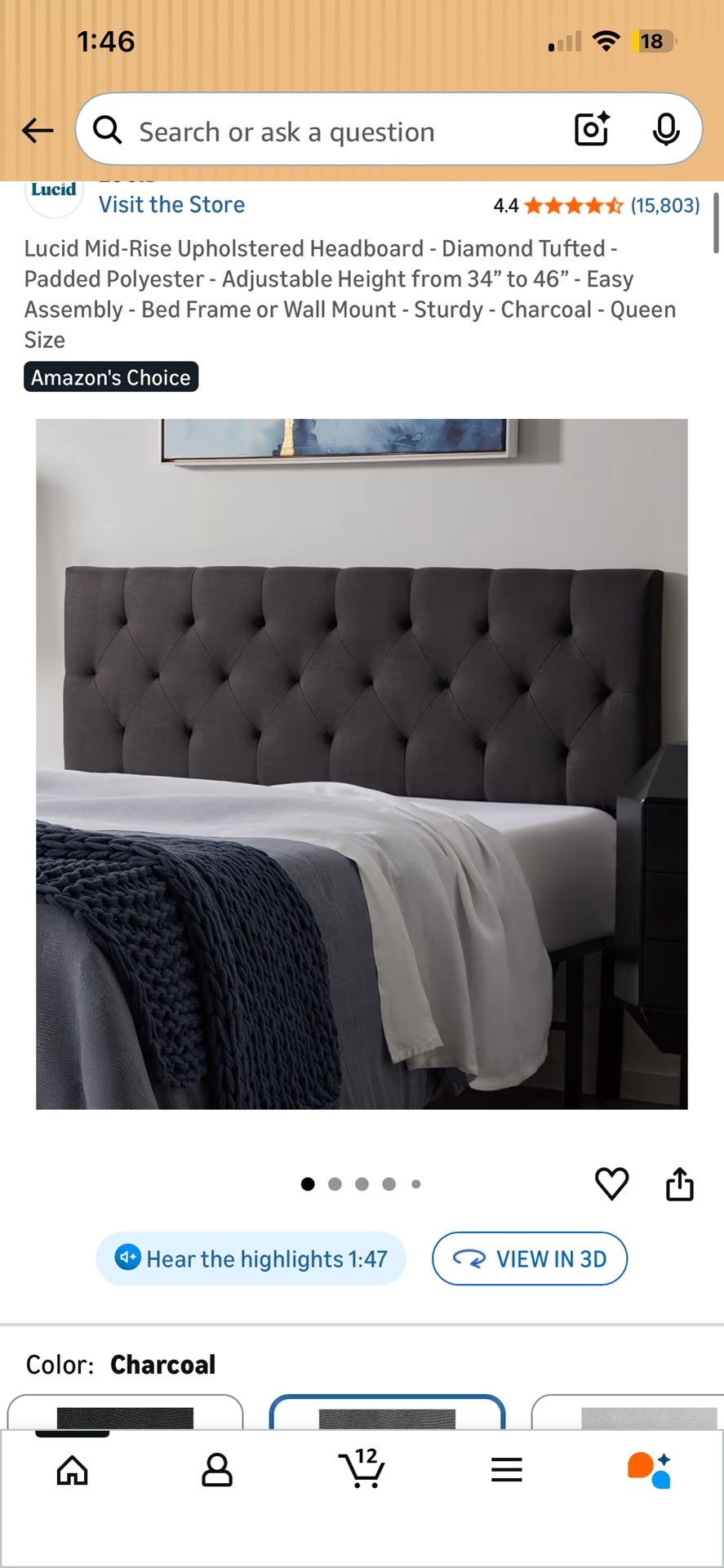 Queen Bed Frame + Tufted Headboard (Modern – Great Condition)