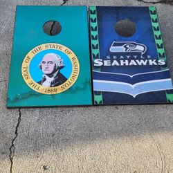 Corn Hole Seahawks And State State Of Washington Seal!