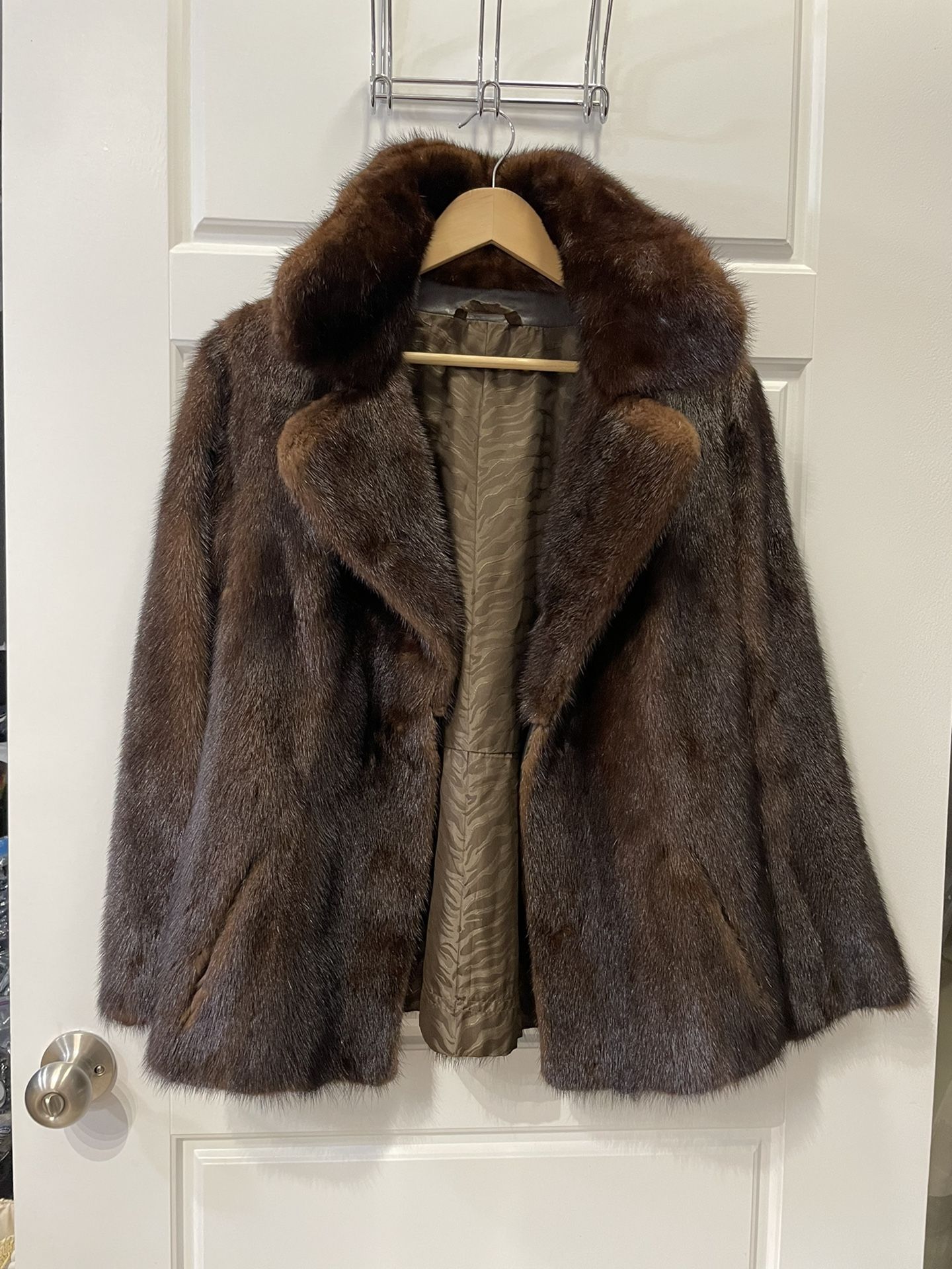 Keska Mink Fur Coat Dark Brown Vintage - Womens EXCELLENT CONDITION