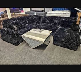 Sectional Sofa Black Corduroy NEW large Sectional 