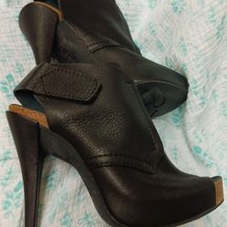 Suede Sandal Heel Sling