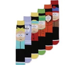 South Park Men’s Character casual Crew Socks, 6-Pack, Size 8-12.   (AL)