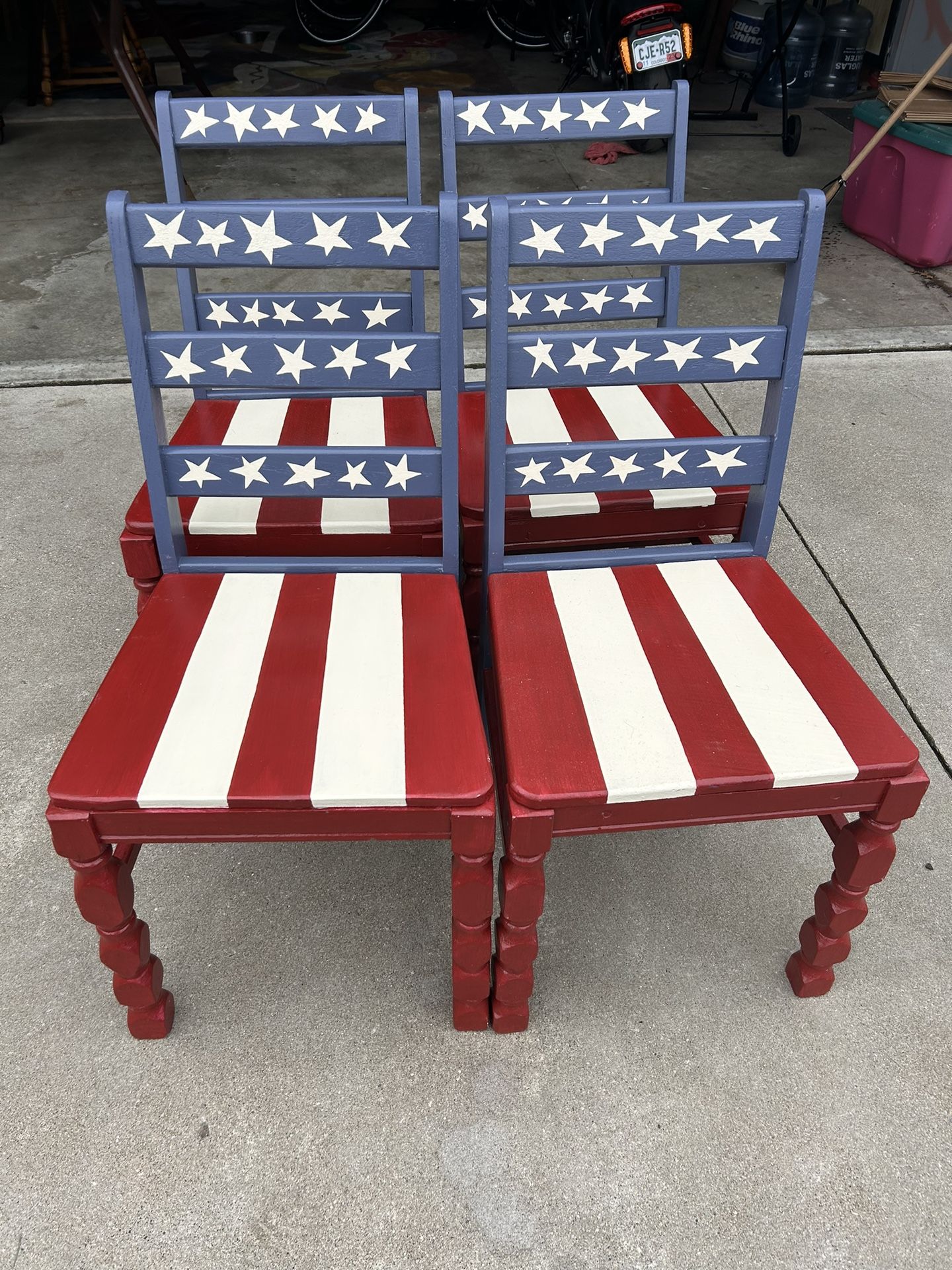 4 American Flag - Wood Chairs