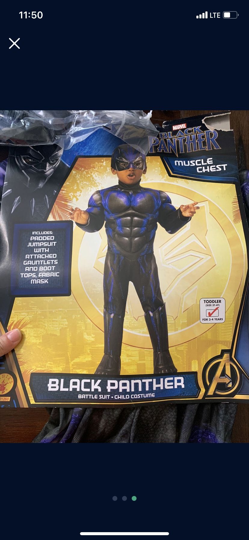 Black Panther costume 3-4T