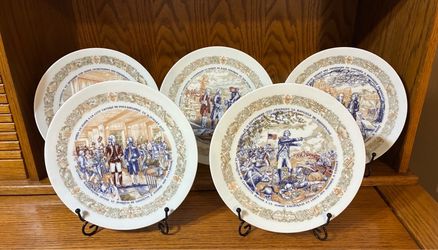 Marquis de Lafayette Commemorative Collector Plates Set of 5