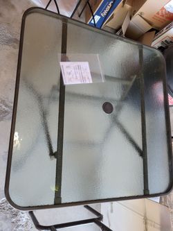 Glass Top Square Patio Table 34"