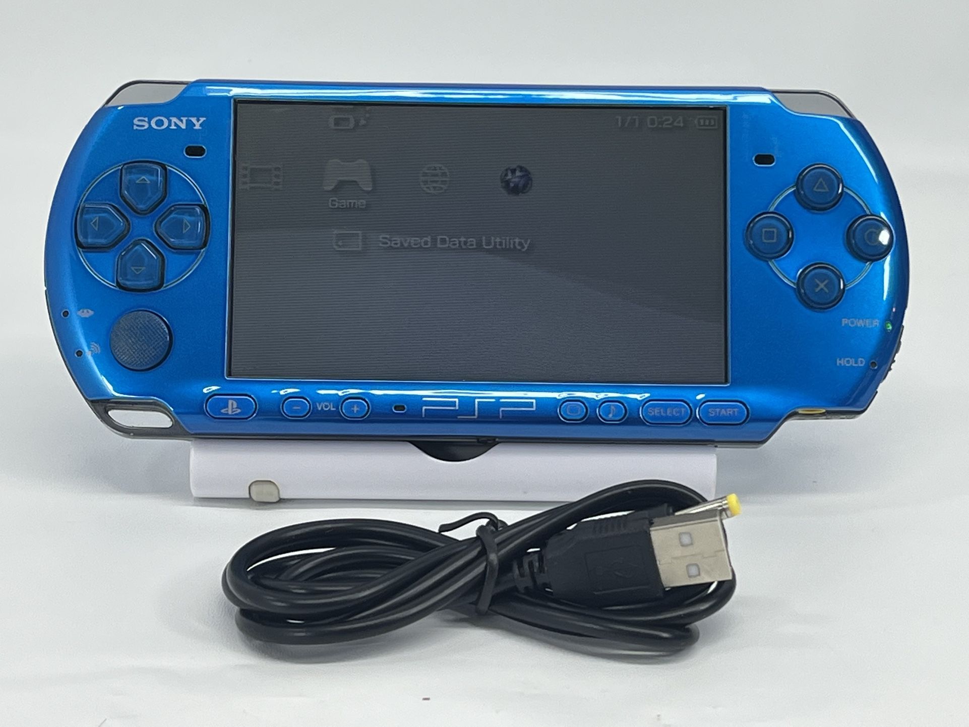 Sony PSP-3000 Blue Console With Battery & Charging Cable