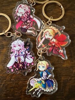 Anime Chibi Character Acrylic Keychains total pieces 24 see description
