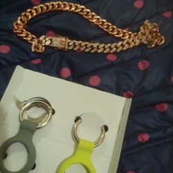 18" Bling Dog Collar With Air tag Holder