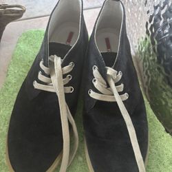 PRADA Suede Sneakers DARK loafer ankle boots wallabees LEATHER lace SHOES y2k 