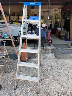 Werner 6-foot aluminum step ladder, Model 366, Type I.
