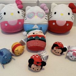 7” Squishmallows x 3 Hello Kitty Sailor Sanrio Christmas Elf 