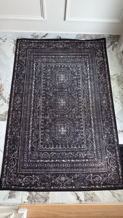 Ruggable 4x6 Gisele Soft Black Rug + Pad System – Machine Washable