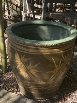 Antique Chinese Black Egg Art Pottery Holder Planter