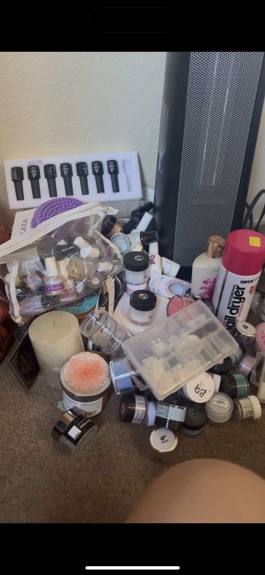 shelf’s and nail supplies
