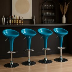 SET OF 2 or 4 MODERN BLUE BAR STOOLS — $120 or $200