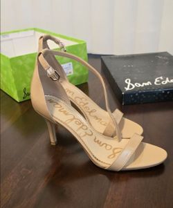 Sansals Sam Edelman 'Patti' Ankle Strap Sandal Size 8.5 Stiletto Heel Nude Color