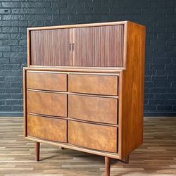 Mid-Century Modern Tambour-Door Highboy Dresser, c.1960’s
- Delivery Available