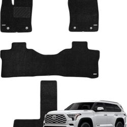 WENNEBIRD Superior Carpet Floor Mats for 2023-2025 Toyota Sequoia 7 Seats (Not for 8 Seats), 0.6-Inch Ultra-Thick, Noise-Reducing, All-Weather Waterpr