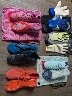 Soccer Cleats and Goalkeeper Gloves Bundle