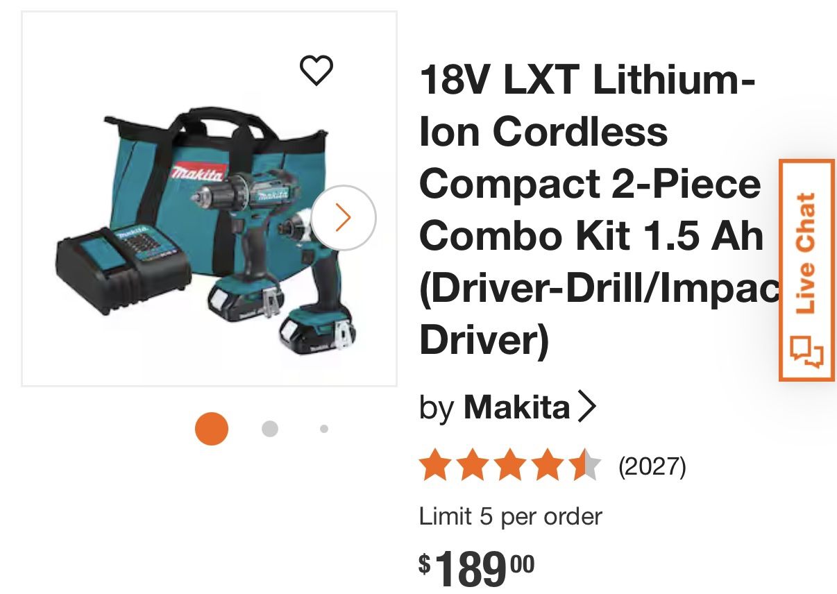 18V LXT Lithium-Ion Cordless Compact 2-Piece Combo Kit 1.5 Ah (Driver-Drill/Impac Driver