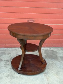 Vintage Round Wood Accent Table