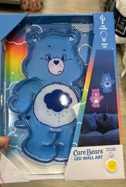 Used blue care bear led wall art