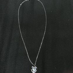 925 Sterling silver necklace - white heart CZ