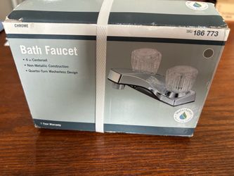 Bathroom faucet 4 in center set non metallic 2 handle chrome 186773 water sense