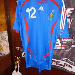 Adidas France Football FFF 2006 World Cup Home Jersey Thierry Henry #12 Size L