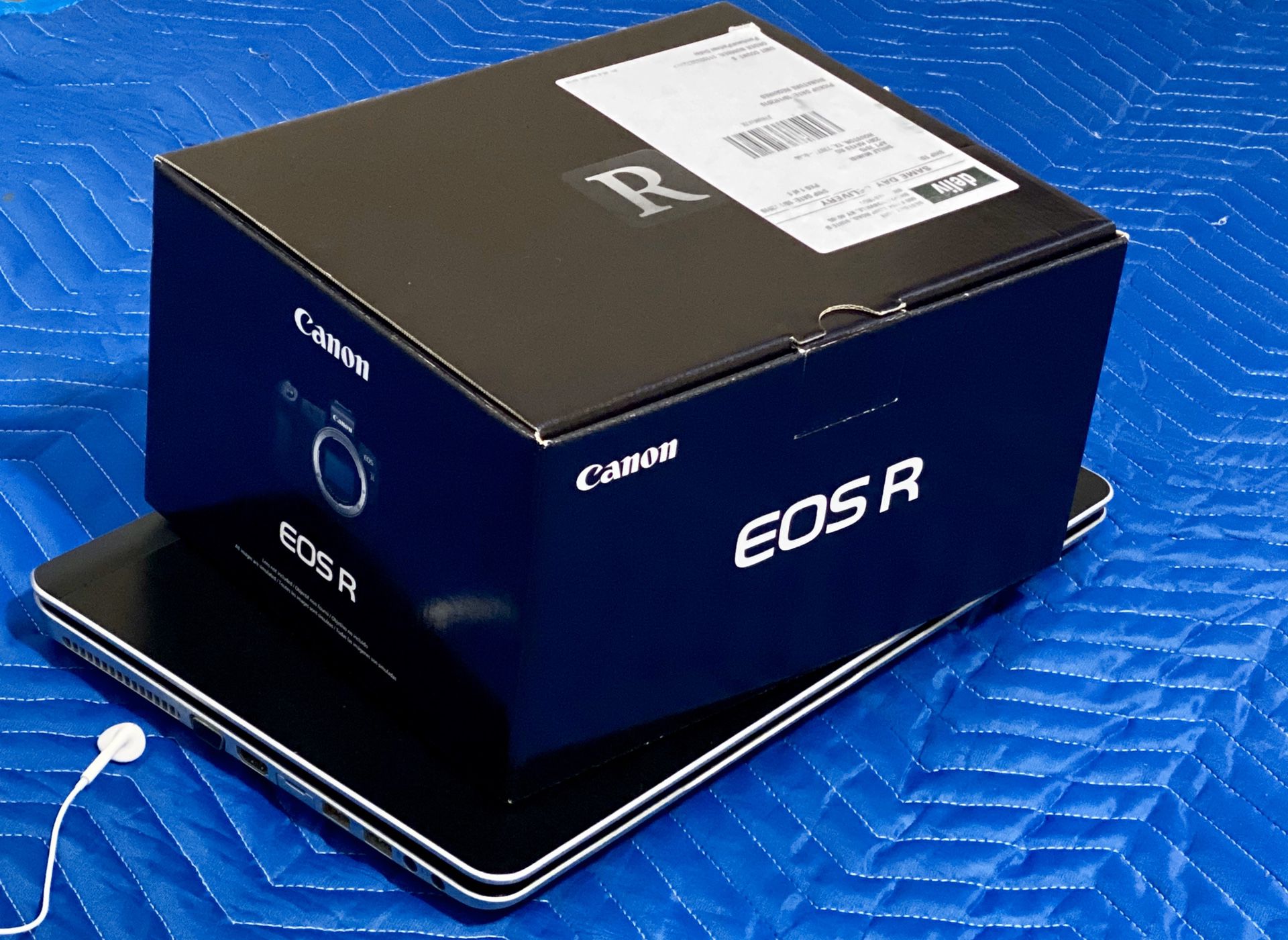 A BRAND NEW CANON EOS R IN THE BOX