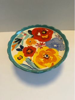 The Pioneer Woman Ceramic Cake Stand - Heavy 1.5 lb Teal Polka Dot Base