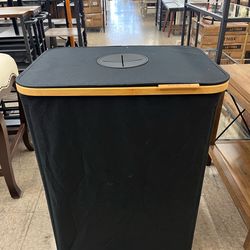 SONGMICS 37 Gallon Recycling Bin Kitchen Container w/ Inner Bag and Handles - Black